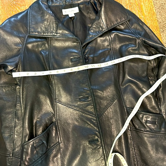 Vintage Sleek Edgy Sliming Detailed 90s Preston&York Soft Black Lamp Skin Jacket - Picture 11 of 14